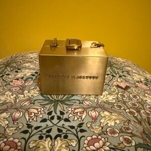Brandon Blackwood Metallic bronze Gold Box Bag